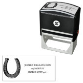 Elegant  Hoefijzer Equestrian Address Adres Zelfinktende Stempel (In situ)