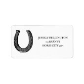 Elegant Hoefijzer Equestrian Etiket (Voorkant)
