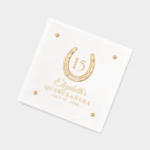 Elegant Hoefijzer Verjaardagsfeest Echt Goud Folie Servetten (Links)