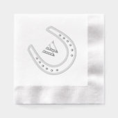 Elegant Hoefijzermonogram Folie Servetten (Voorkant)
