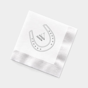 Elegant Hoefijzermonogram Folie Servetten