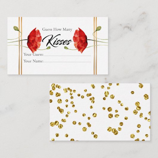 Elegant Hoeveel Kisses Bridal Enclosure Kaart (Voorkant / Achterkant)