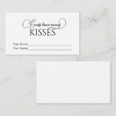 Elegant hoeveel Kisses Vrijgezellenfeest game Informatiekaartje (Voorkant / Achterkant)