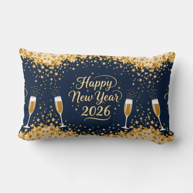 Elegant Holiday Accent Throw Pillow-New Year Kussen (Achterkant)