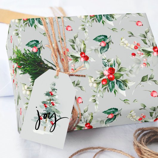 Elegant Holiday Berry Kerstmis Cadeaupapier