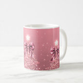 Elegant Holiday Blush Pink Christmas Trees Bows Koffiemok (Voorkant rechts)
