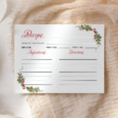 Elegant Holiday Bridal Shower Recipe Card
