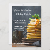 Elegant Holiday Brunch Pancakes Invitation Kaart (Voorkant)