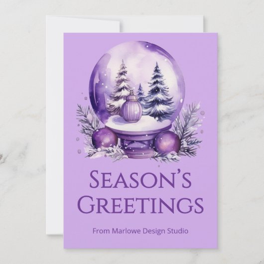  Elegant Holiday Card | Upload Business Info Feestdagenkaart (Voorkant)