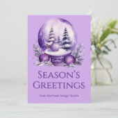  Elegant Holiday Card | Upload Business Info Feestdagenkaart (Staand voorkant)