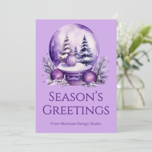  Elegant Holiday Card | Upload Business Info Feestdagenkaart (Staand voorkant)
