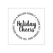 Elegant Holiday Cheers Rond retour adres stempel (Afrduk)