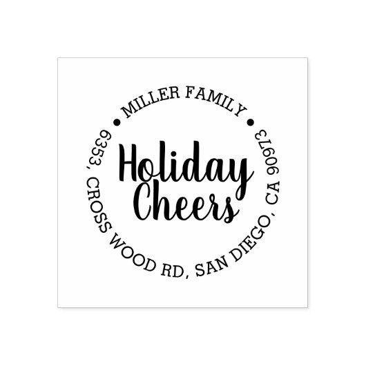 Elegant Holiday Cheers Rond retour adres stempel (Afrduk)