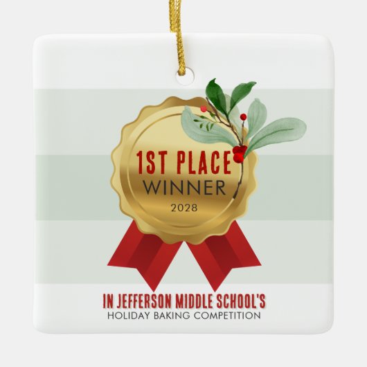 Elegant Holiday Contest Winnaar Prijs Keramisch Ornament (Voorkant)