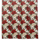 Elegant Holiday Curtain Red Bloom Bathroom Gift Douchegordijn (Voorkant)
