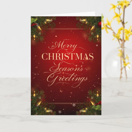 Elegant Holiday Design with Pine Kaart (Gele Bloem)