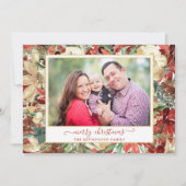 Elegant Holiday Floral kerstfoto (Voorkant)