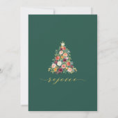 Elegant Holiday Floral Tree Party Feestdagenkaart (Achterkant)