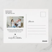 Elegant Holiday Foto Roos Gold Foil Briefkaart (Achterkant)