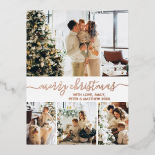 Elegant Holiday Foto Roos Gold Foil Briefkaart