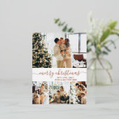 Elegant Holiday Foto Roos Gold Foil Briefkaart (Staand Voorkant)
