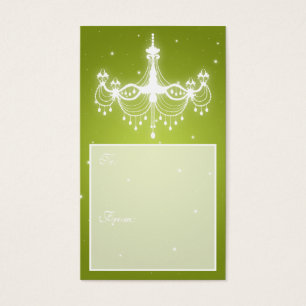 Elegant Holiday Gift Label Kroonluchter Limoen Visitekaartje