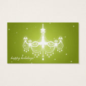 Elegant Holiday Gift Label Kroonluchter Limoen Visitekaartje (Achterkant)