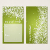 Elegant Holiday Gift Label Sparkling Wave Limoen Visitekaartjes (Voorkant /achterkant)
