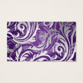 Elegant Holiday Gift Label Swirly Flourly Paarse Visitekaartjes (Achterkant)