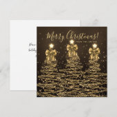 Elegant Holiday Gold Christmas Trees Greeting  Feestdagenkaart (Voorkant / Achterkant)