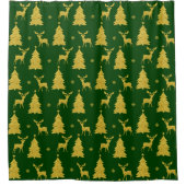 Elegant Holiday Gold kerstboomrenrendier Douchegordijn