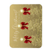 Elegant Holiday Gold Red Christmas Trees Greeting  Magneet (Verticaal)