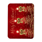 Elegant Holiday Gold Red Christmas Trees Greeting  Magneet (Verticaal)