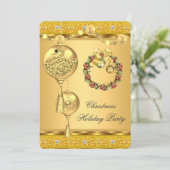 Elegant Holiday Gold Yellow Kerstmis Kaart (Staand voorkant)
