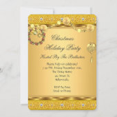 Elegant Holiday Gold Yellow Kerstmis Kaart (Achterkant)