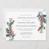 Elegant Holiday Greenery Waterverf Wedding Kaart (Voorkant)