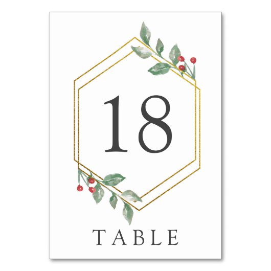 Elegant Holiday Holly Berry Gold Lijst  Kaart (Achterkant)