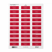 Elegant holiday Invitation Labels voor rood en gou (Full Sheet)