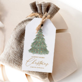 Elegant Holiday Kerstboom Cadeaulabel