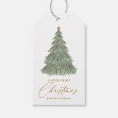 Elegant Holiday Kerstboom Cadeaulabel (Voorkant)