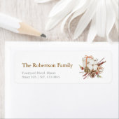 Elegant Holiday Label met katoenen boeket ontwerp (Insitu)