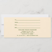 Elegant Holiday Massage Therapy Cadeaucertificaat (Achterkant)