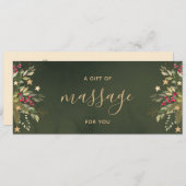 Elegant Holiday Massage Therapy Cadeaucertificaat (Voorkant / Achterkant)