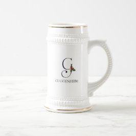 Elegant Holiday Monogram Initiaal G Gepersonalisee Bierpul