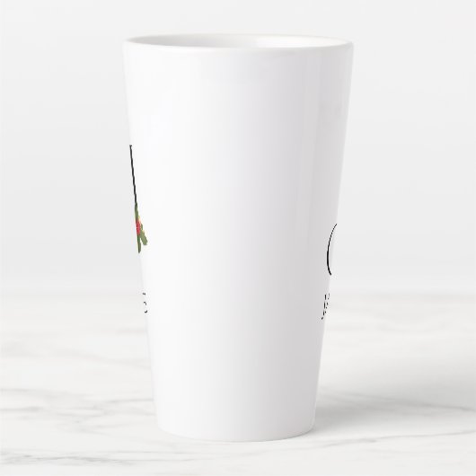 Elegant Holiday Monogram Initiaal J en Naam Latte Mok (Voorkant)