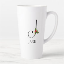 Elegant Holiday Monogram Initiaal J en Naam
