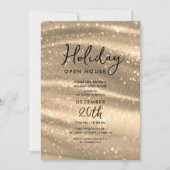 Elegant Holiday Open House Gold Sparkle Glam Kaart (Voorkant)