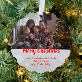 Elegant Holiday Ornament – Add Your Family Photo