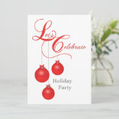 Elegant Holiday Party - Aangepaste themauitnodigin Kaart (Staand voorkant)