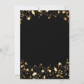 Elegant Holiday Party Black and Gold Invitation Kaart (Achterkant)